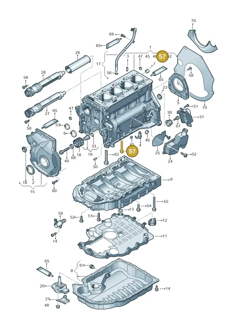N91063901 — Audi Q3 1.4 (2012-2016) diagram 636103020, position 57