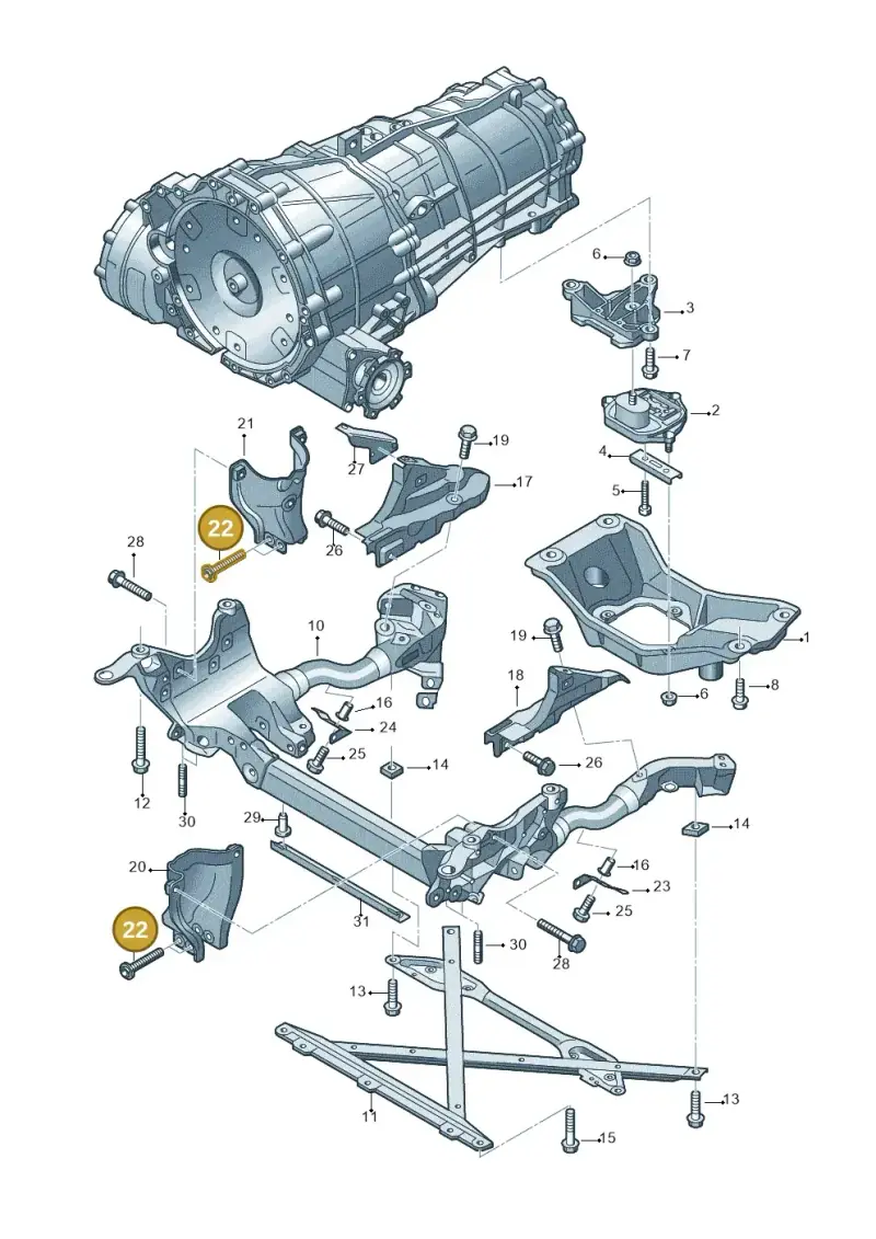 N91063901 — Audi RS4 Av. qu. 4.2 (2012-2015) diagram 724399200, position 22