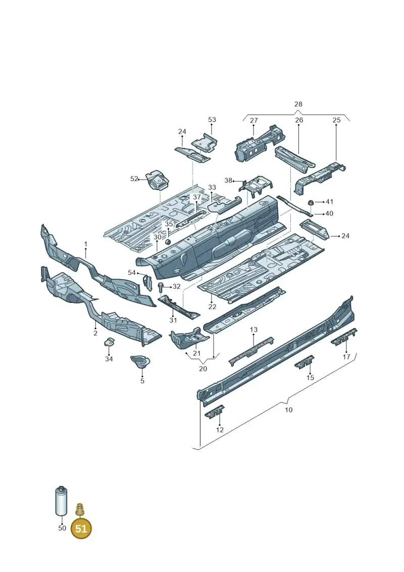 N91064102 — Audi A3 Sportback (2019-2021) diagram 596803010, position 51