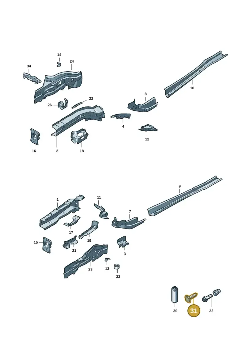 N91065602 — Audi A3 Sportback (2019-2021) diagram 596803001, position 31