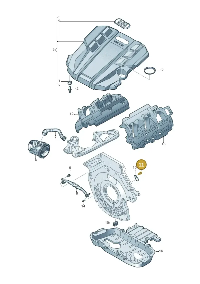 N91068201 — Audi A8L (2017-2022) diagram 838103600, position 11