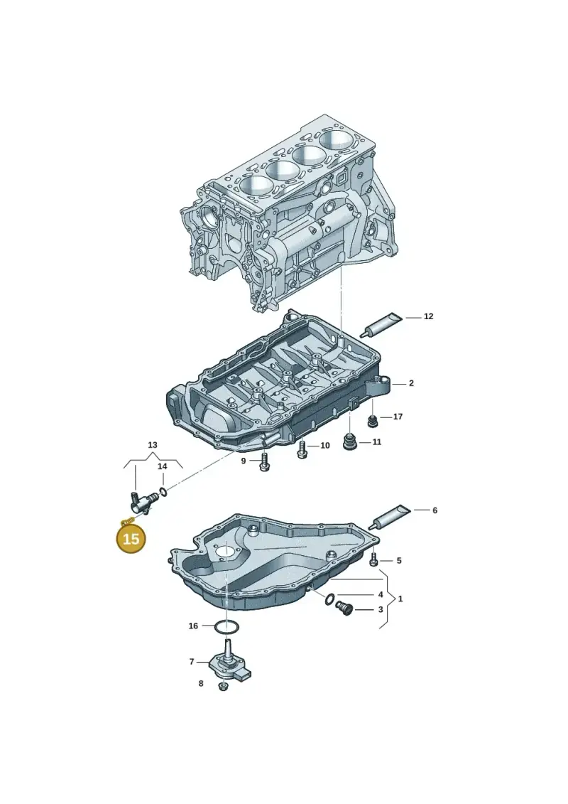 N91071702 — Audi A5 Limo 2.0 (2024-) diagram 5h0103017, position 15