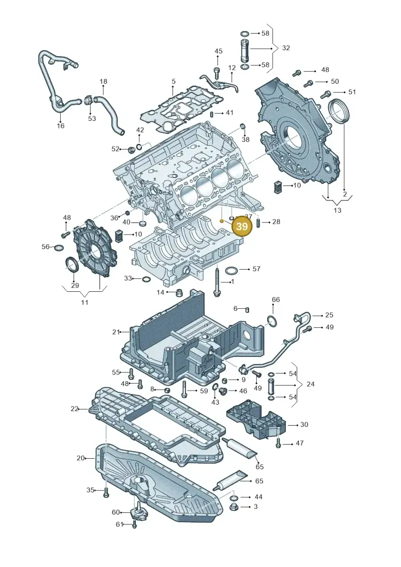 N91081801 — Audi A8/S8/qu. lang (2003-2007) diagram 291103050, position 39