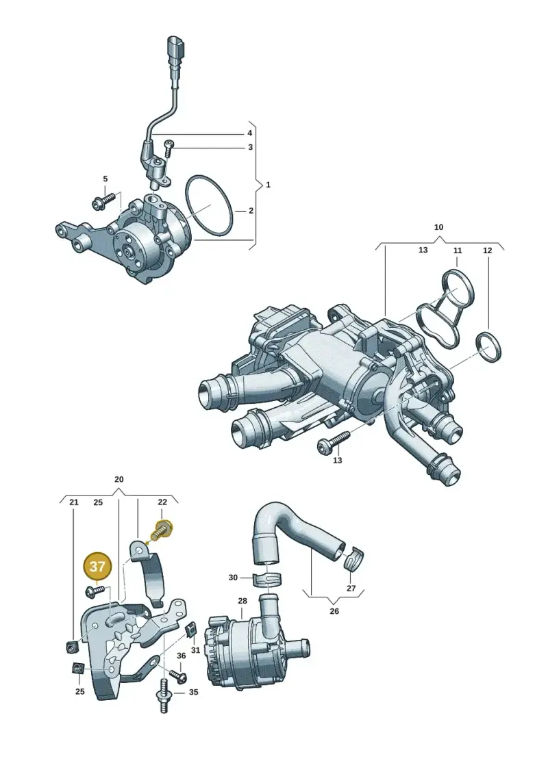 N91096701 — Audi A5 Limo 2.0 (2024-) diagram 05l121000, position 37