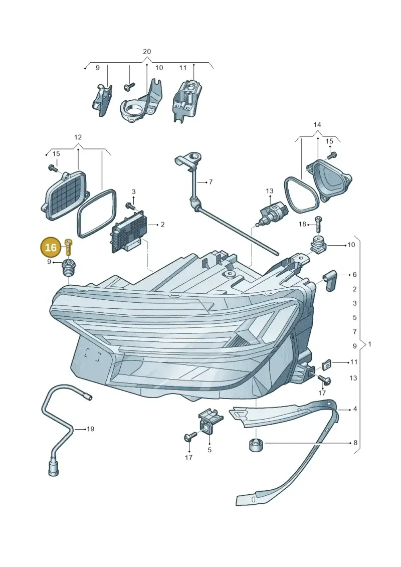 N91097201 — Audi Q4 Sportback (2021-2022) diagram 89a941000, position 16