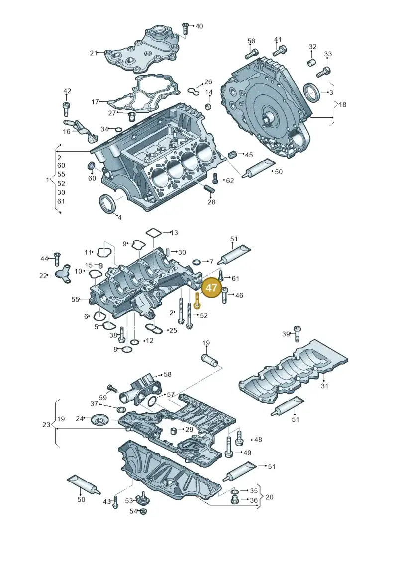 N91097501 — Audi RS4 Av. qu. 4.2 (2012-2015) diagram 695103000, position 47