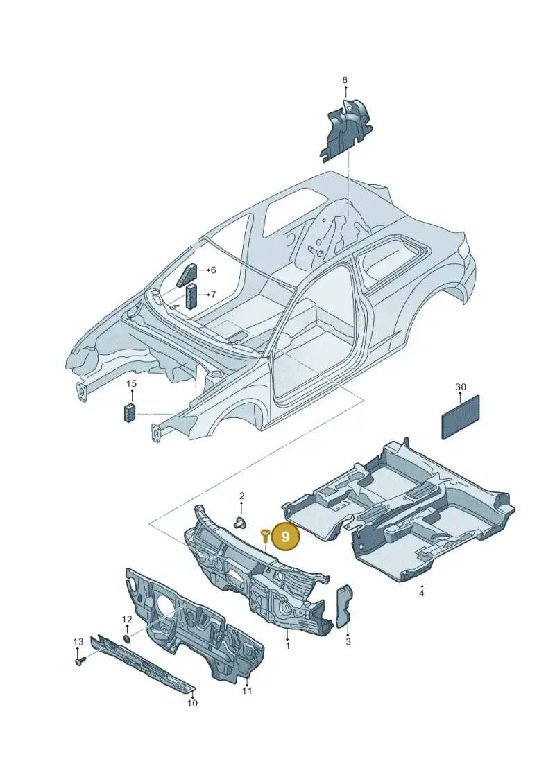 N91102501 — Audi Q2 2.0 TDI (2016-2018) diagram 803863200, position 9