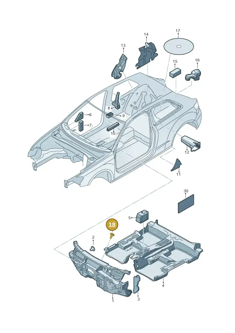 N91102501 — Audi A3 Sportback (2016-2020) diagram 890863200, position 18