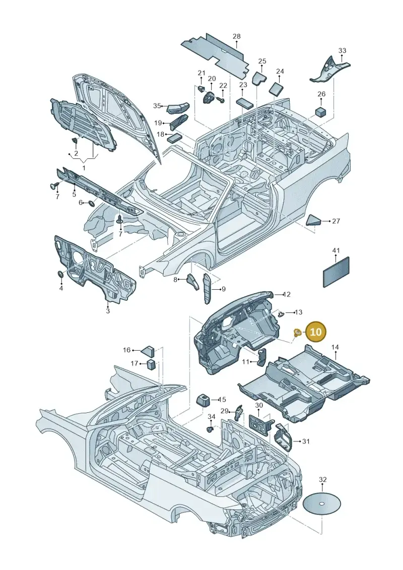 N91102501 — Audi A3 Cabrio (2016-2020) diagram 891863200, position 10