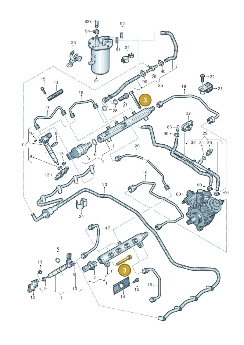N91104701 — Audi A8L qu. 3.0 TDI (2013-2018) diagram 693130620, position 3