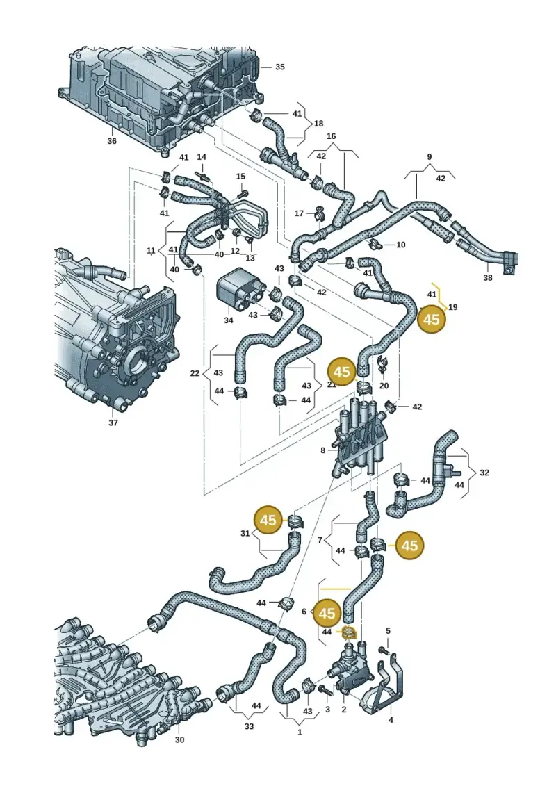 N91106101 — Audi RS e-tron GT (2020-2020) diagram 4j1121050, position 45