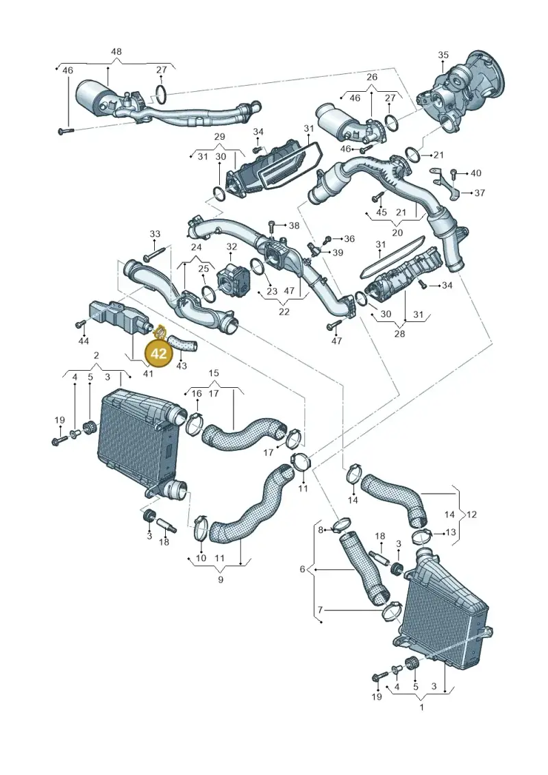 N91106101 — Audi A8L (2017-2022) diagram 838145500, position 42