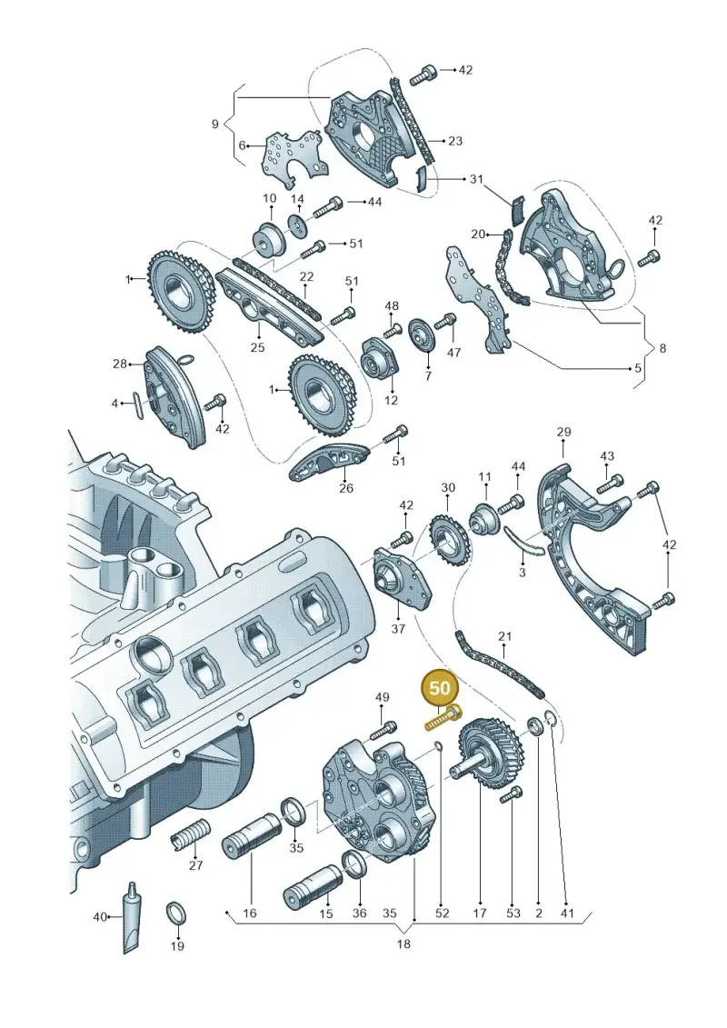 N91119601 — Audi Q7 qu. 3.0 TDI (2009-2015) diagram 493109300, position 50