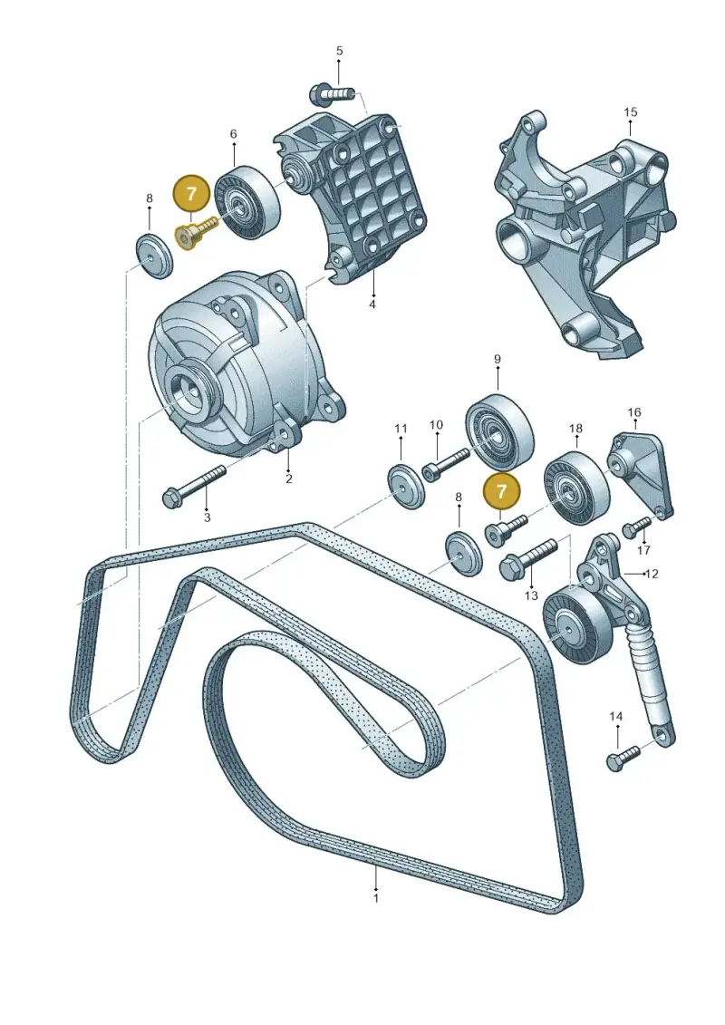 N91124101 — Audi Q7 qu. 3.0 TDI (2009-2015) diagram 291903600, position 7