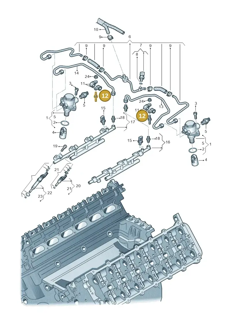 N91125101 — Audi A8L qu. 3.0 TDI (2013-2018) diagram 696133860, position 12