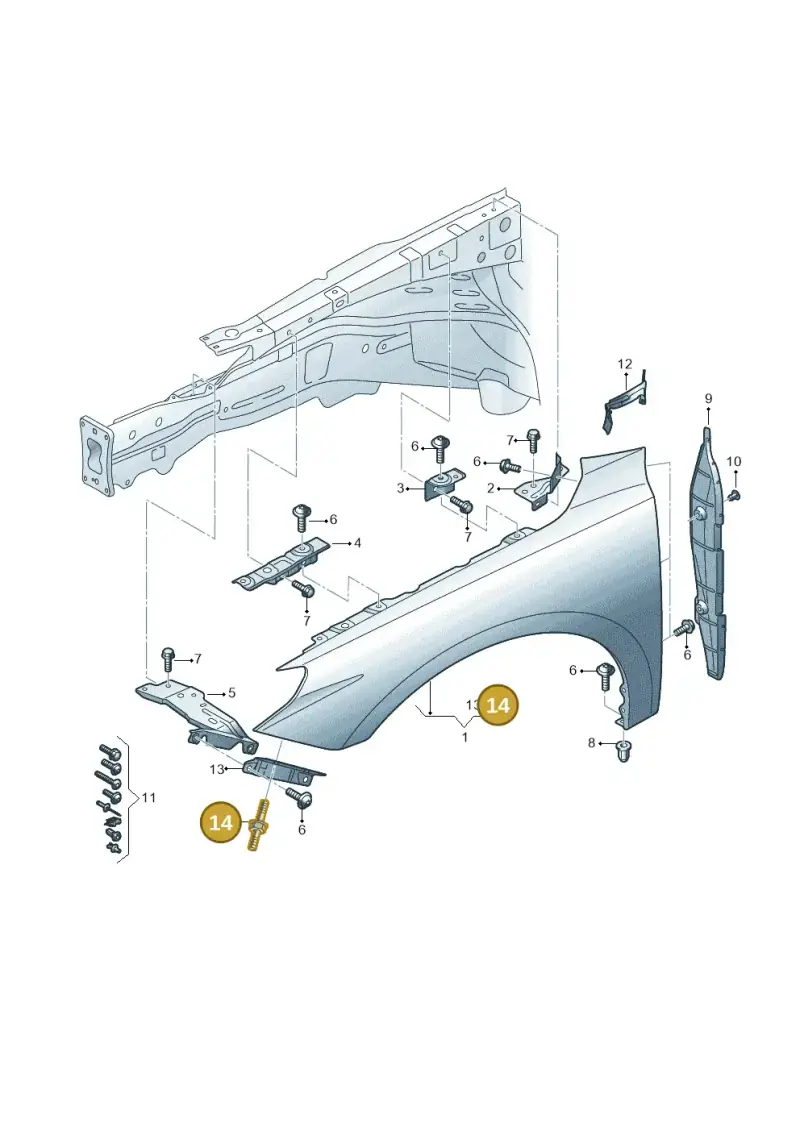 N91125102 — Audi A1 sportback 1.0 (2018-) diagram 592821000, position 14