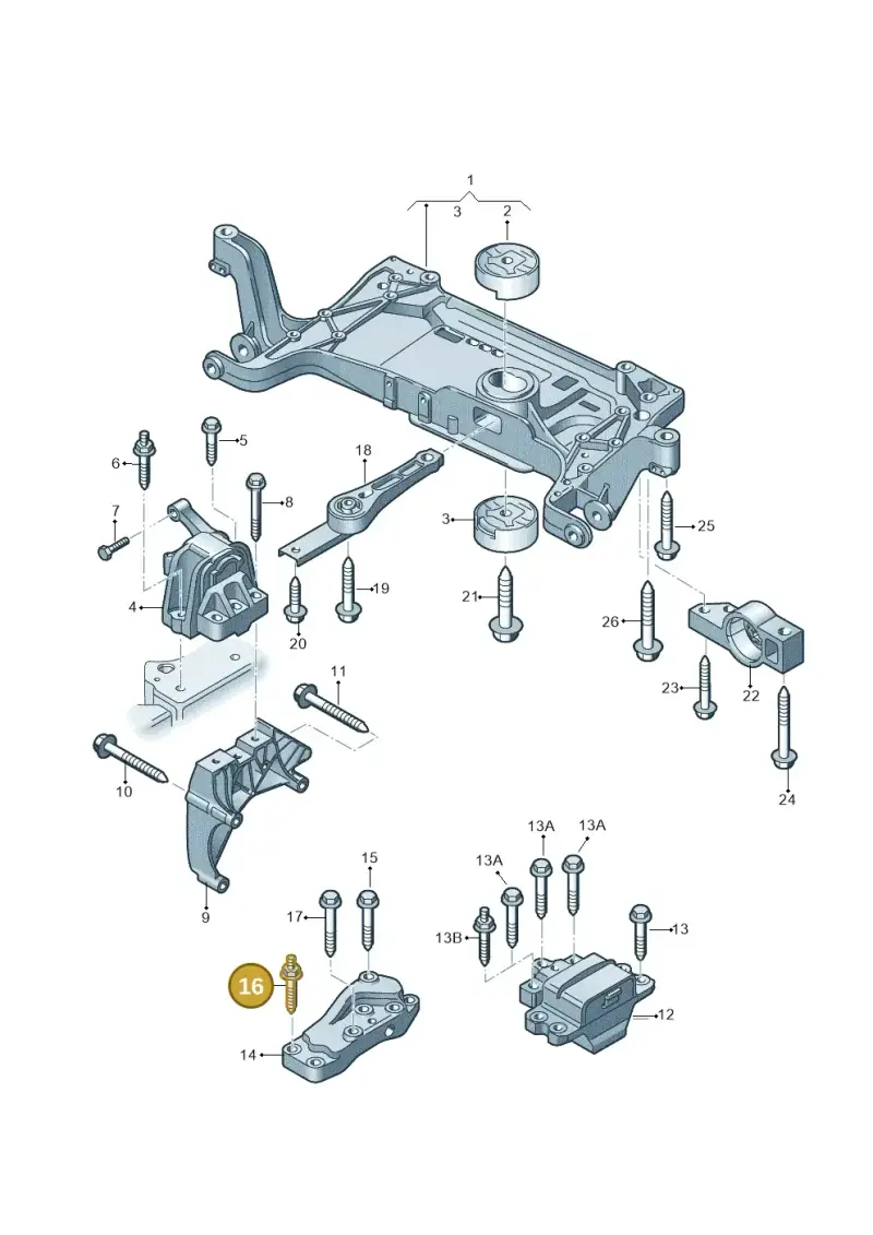 N91133202 — Audi Q3 2.0 TDI (2014-2019) diagram 728199050, position 16