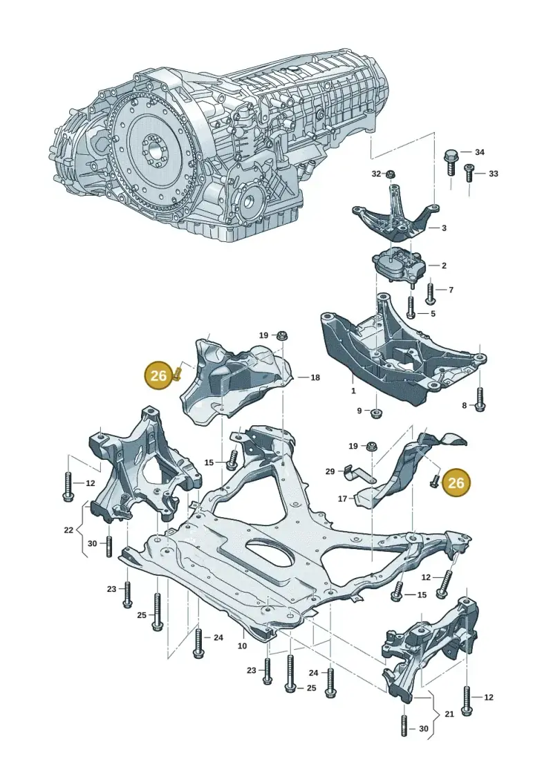 N91140301 — Audi A5 Limo 2.0 (2024-) diagram 8wk399100, position 26