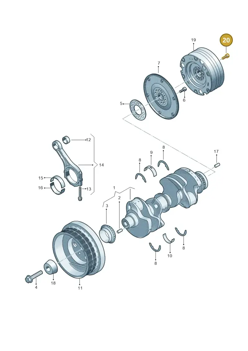 N91143203 — Audi A6 2.0 (2018-) diagram 435105020, position 20