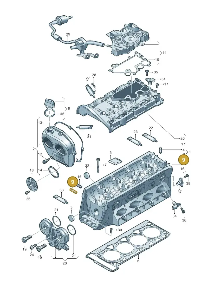 N91145003 — Audi A6 2.0 (2018-) diagram 848103290, position 9