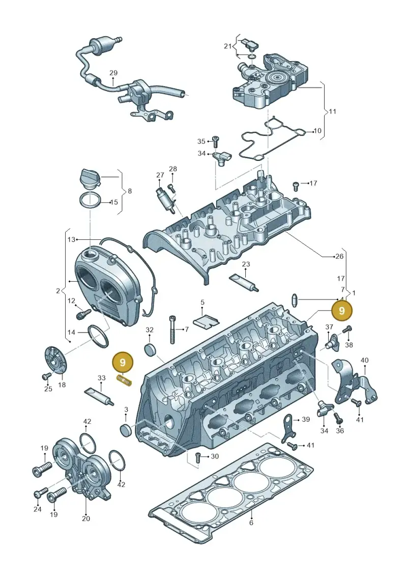 N91145003 — Audi A3 Sportback (2019-2021) diagram 849103031, position 9