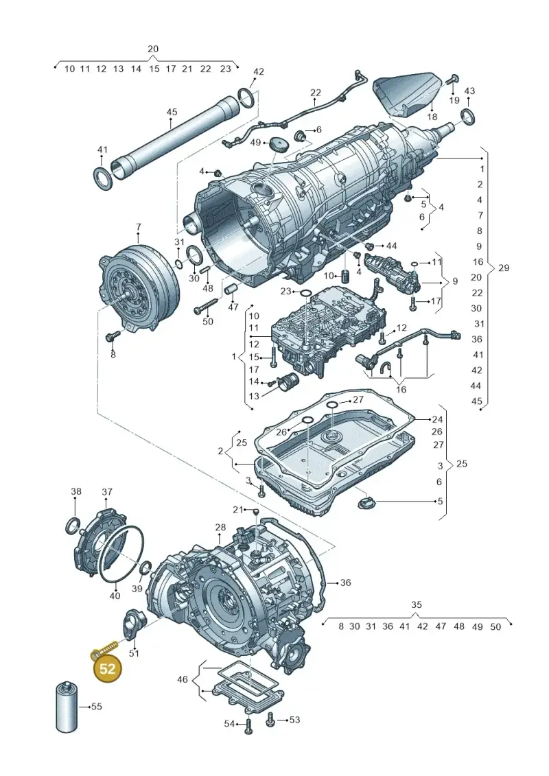 N91147201 — Audi Q8 Quattro 3,0 (2018-) diagram 859325850, position 52