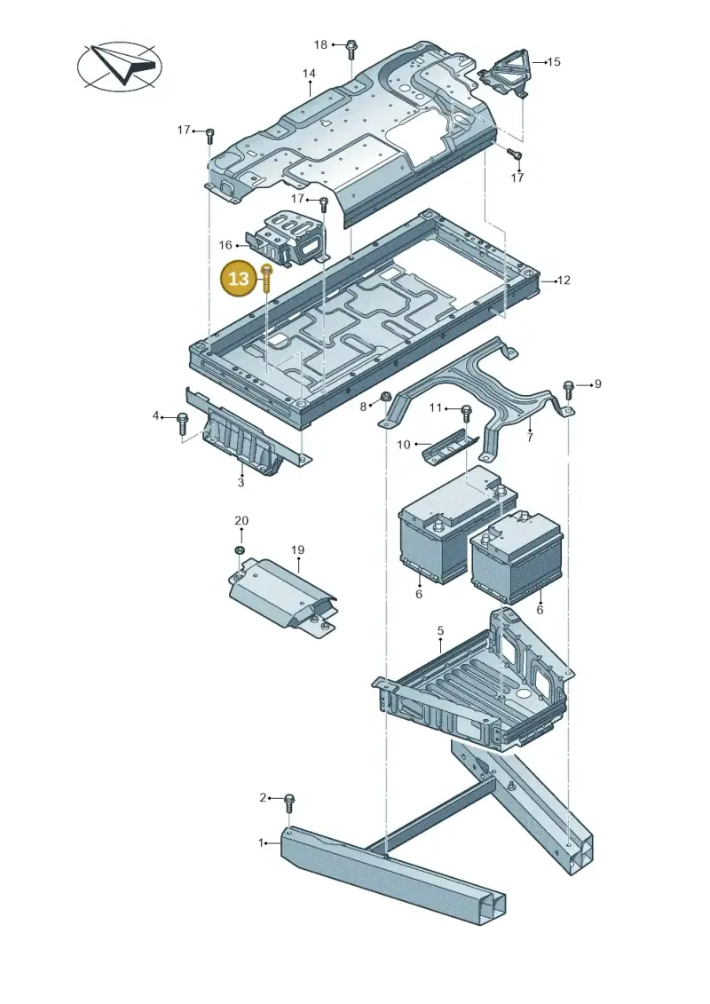 N91151001 — Audi A8L qu. 3.0 TDI (2013-2018) diagram 696803700, position 13