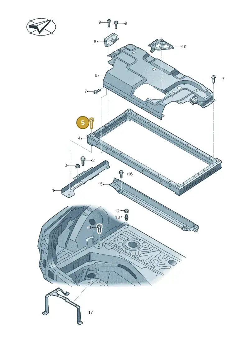 N91151001 — Audi A6 2.0 tdi (2010-2015) diagram 717803700, position 5