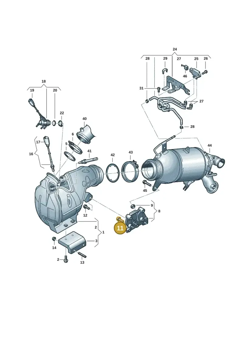 N91151001 — Audi A5 Limo 2.0 (2024-) diagram 8wk253230, position 11