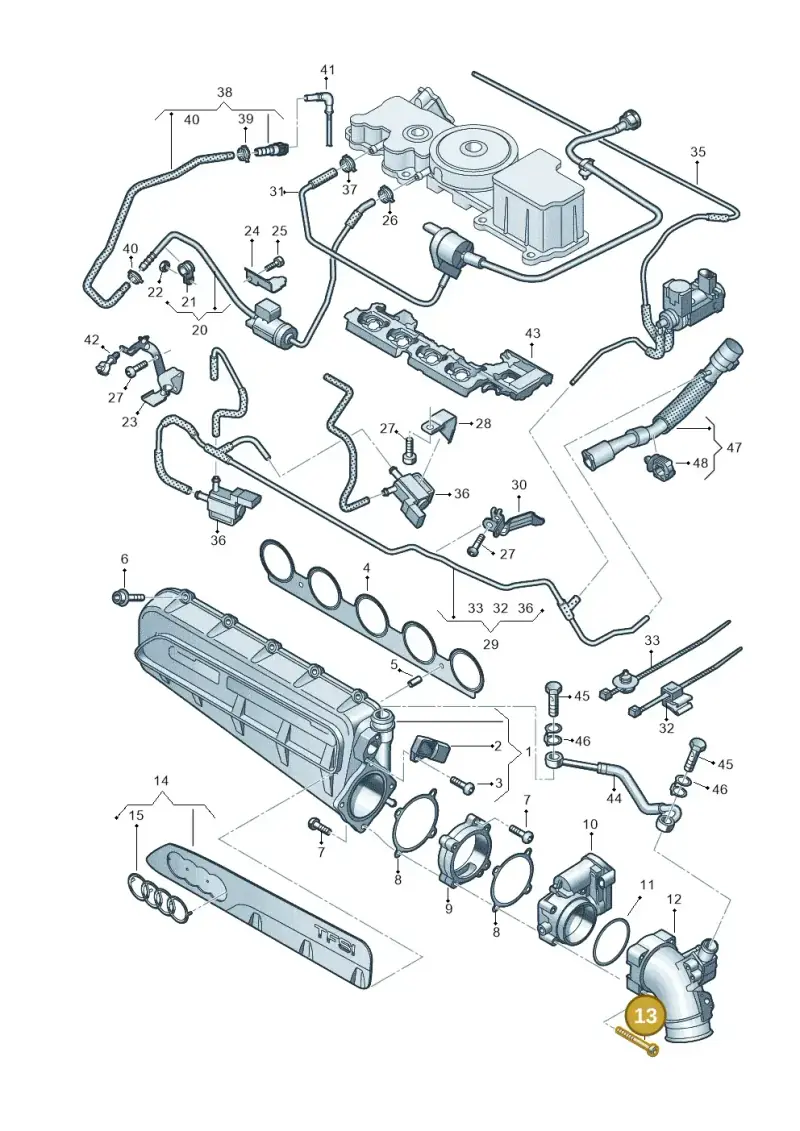 N91152602 — Audi A3 Sportback (2019-2021) diagram 596133632, position 13