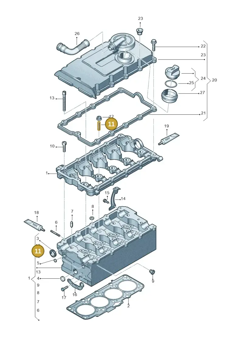 N91164201 — Audi A4 Av. Allroad (2008-2016) diagram 636103550, position 11