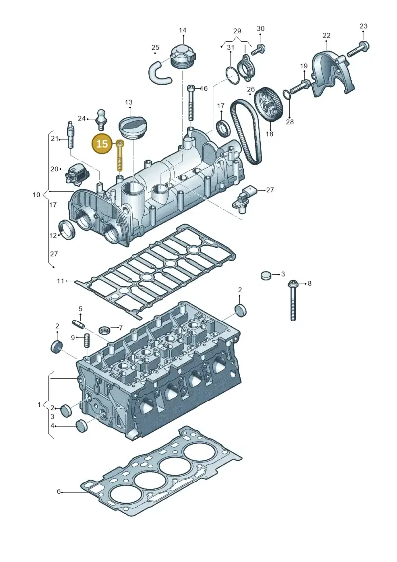 N91165001 — Audi Q3 1.4 (2016-) diagram 708103280, position 15