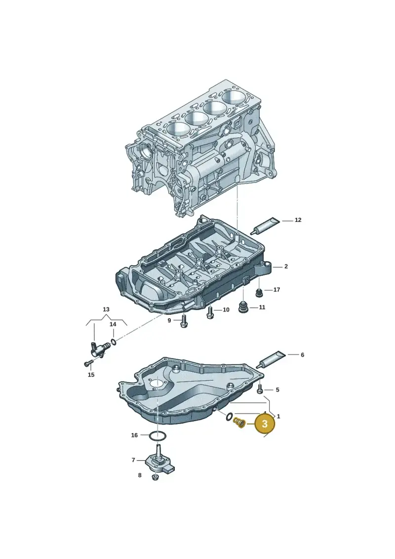 N91167901 — Audi A5 Limo 2.0 (2024-) diagram 5h0103017, position 3