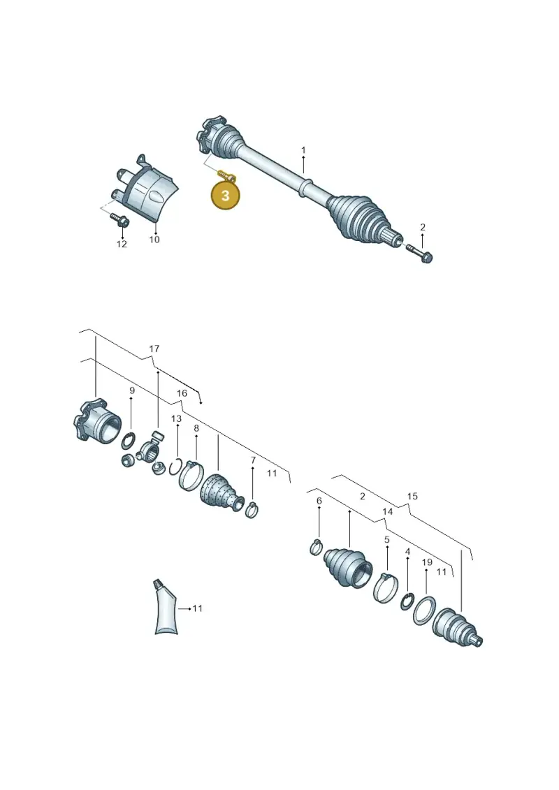 N91175601 — Audi A8L qu. 3.0 TDI (2013-2018) diagram 696407600, position 3