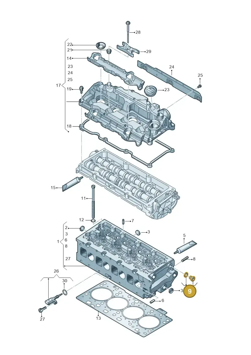 N91184201 — Audi A3 Sportback (2019-2021) diagram 596103611, position 9