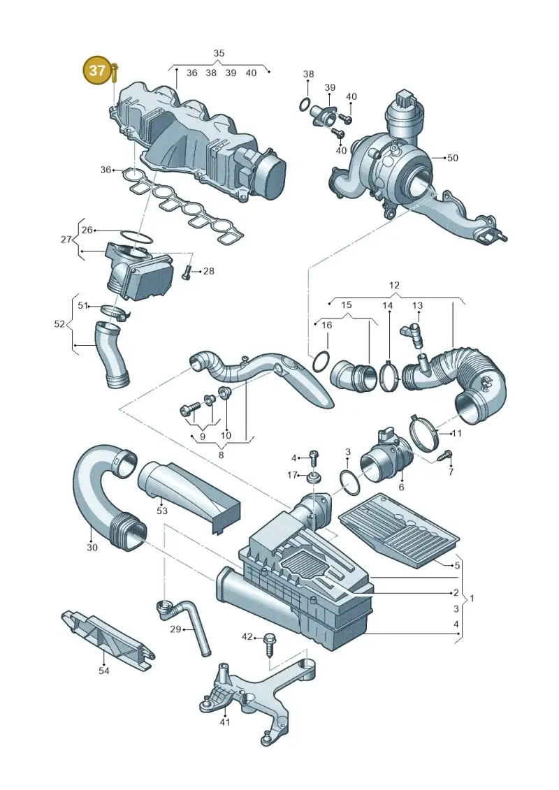 N91191201 — Audi Q3 2.0 TDI (2014-2019) diagram 728129400, position 37