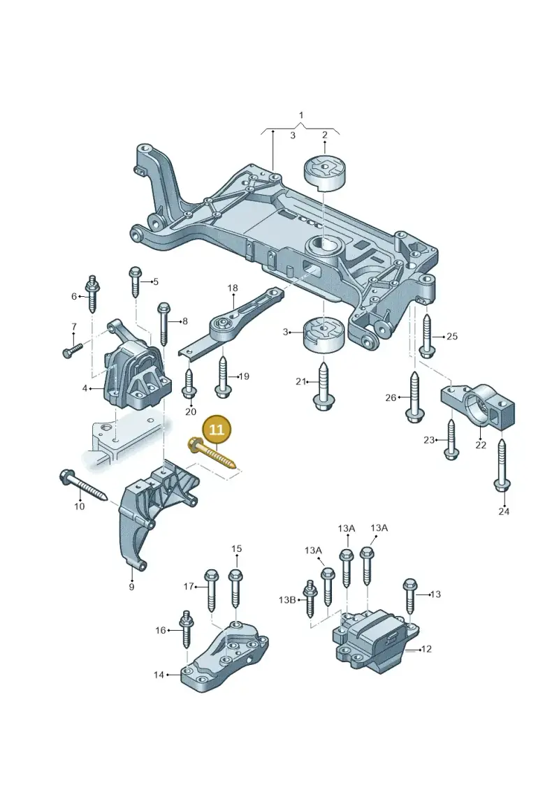 N91191601 — Audi Q3 2.0 TDI (2014-2019) diagram 728199050, position 11
