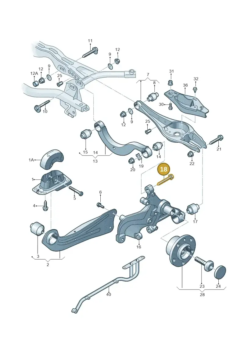 N91197801 — Audi A3 Sportback (2016-2020) diagram 745505050, position 18
