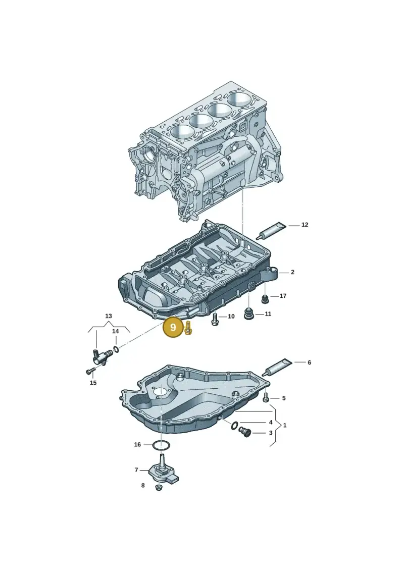 N91211201 — Audi A5 Limo 2.0 (2024-) diagram 5h0103017, position 9