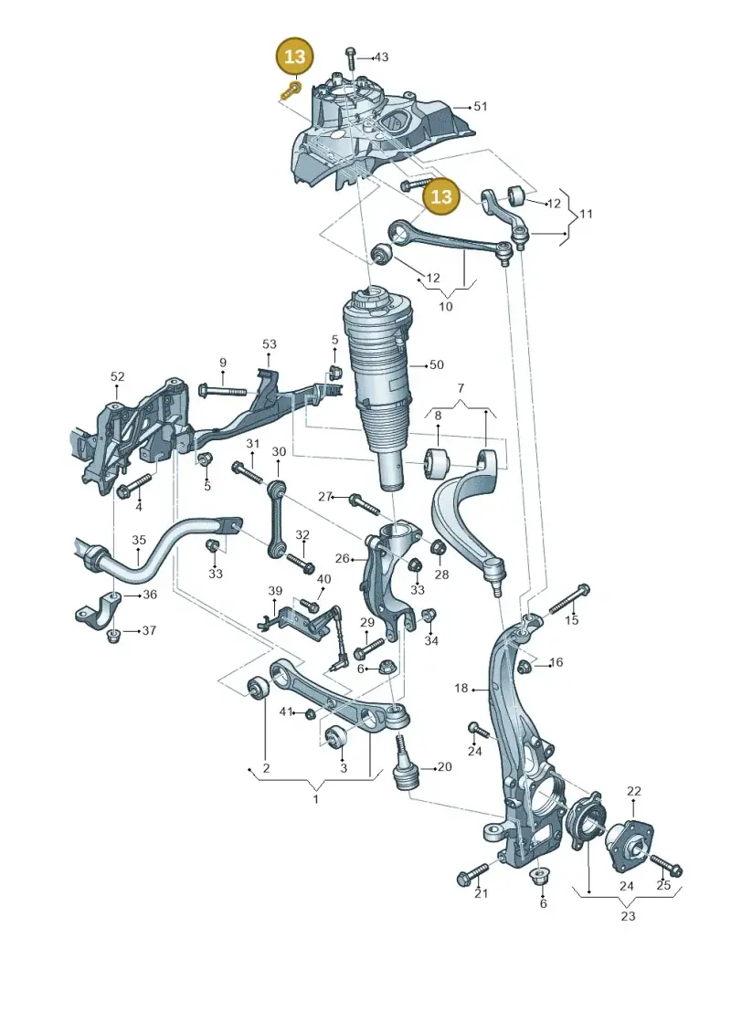 N91221601 — Audi A8L (2017-2022) diagram 838407000, position 13