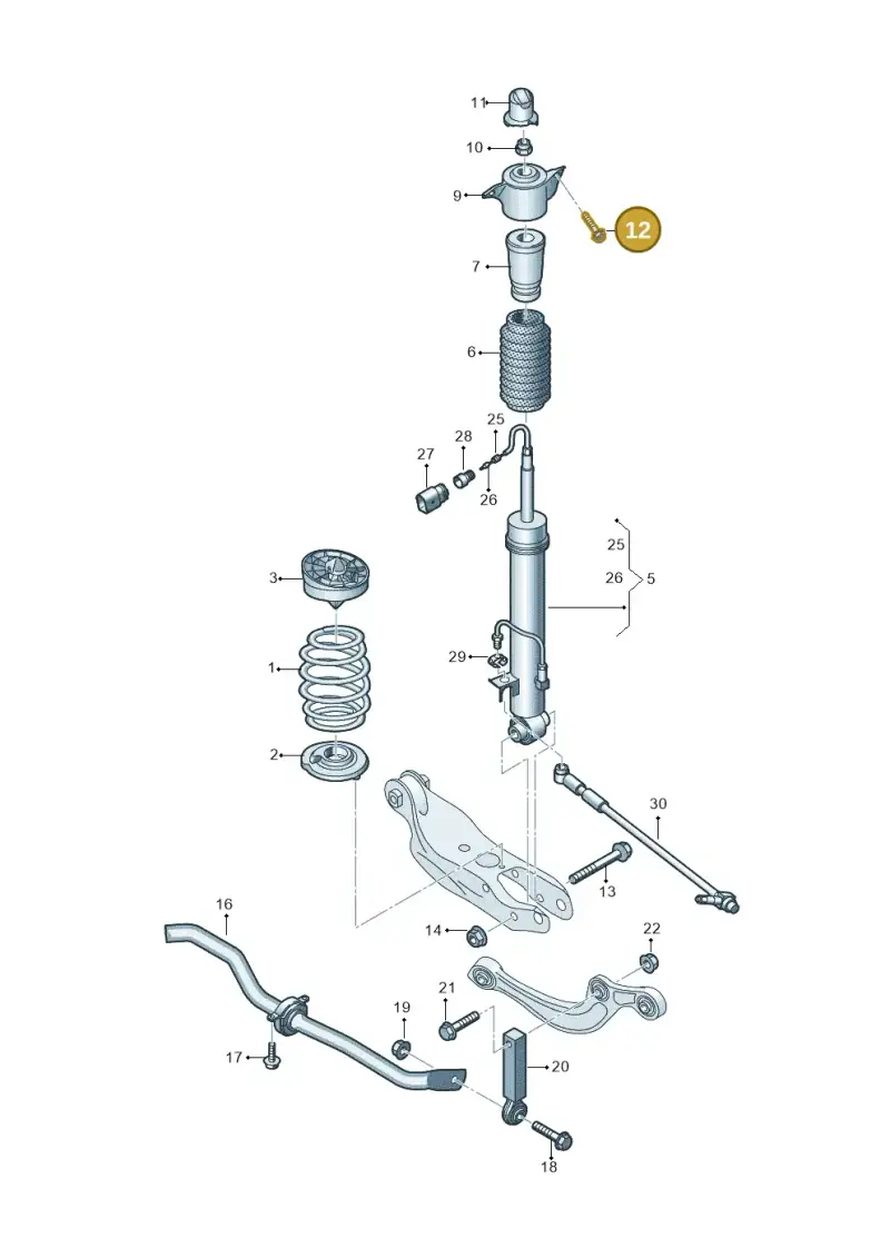 N91222501 — Audi RS6 Avant (2019-) diagram 537511100, position 12