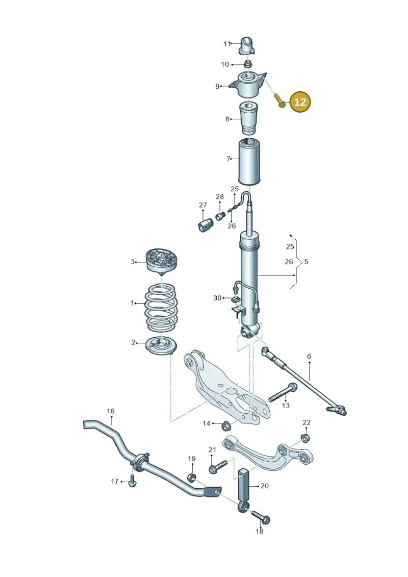 N91222501 — Audi RS4 Avant (2017-) diagram 847511100, position 12