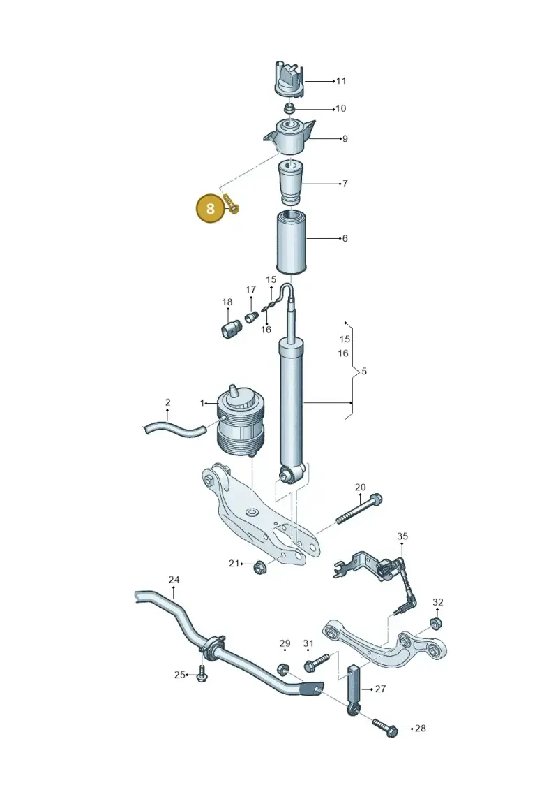 N91222501 — Audi RS6 Avant (2019-) diagram 896511150, position 8