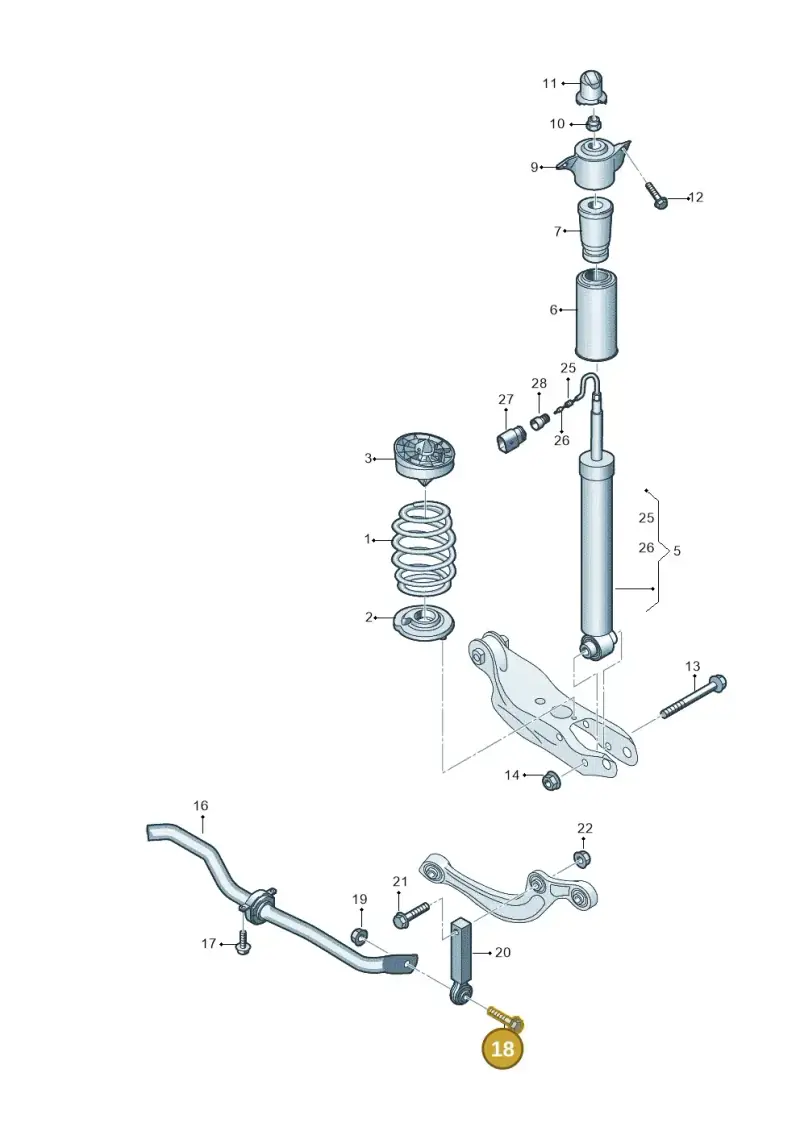 N91228901 — Audi A5 Limo 2.0 (2024-) diagram 849511040, position 18