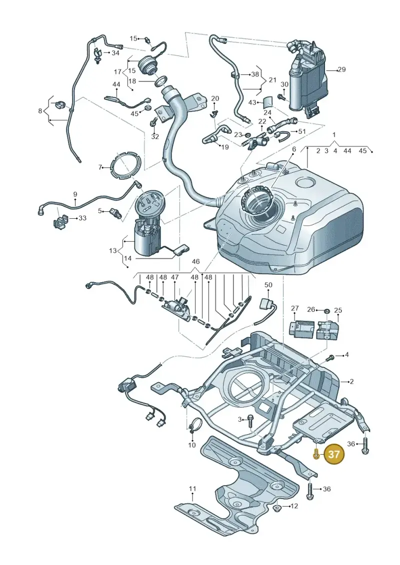 N91230801 — Audi A3 Sportback (2019-2021) diagram 596201040, position 37