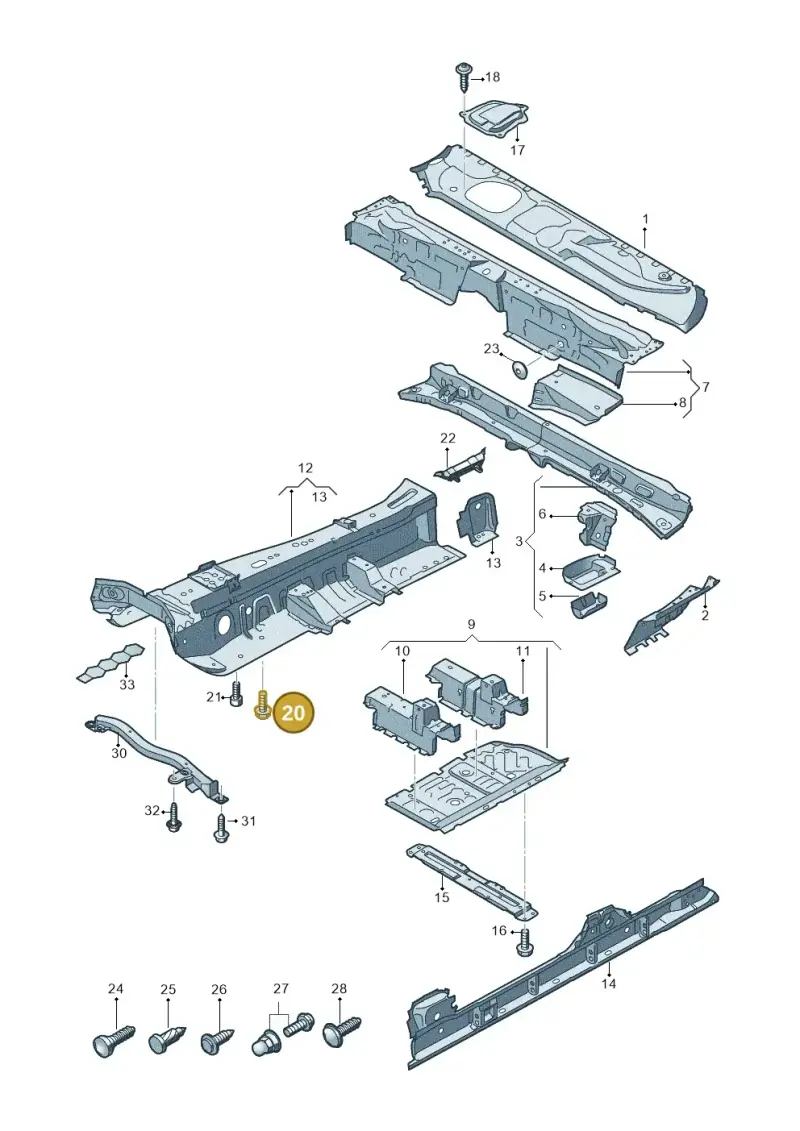 N91231201 — Audi RS Q8 Quattro (2019-) diagram 429803010, position 20