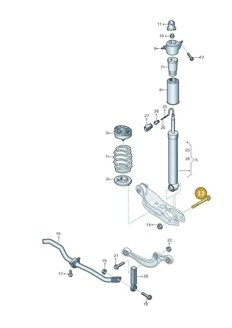N91236401 — Audi A5 Limo 2.0 (2024-) diagram 849511040, position 13