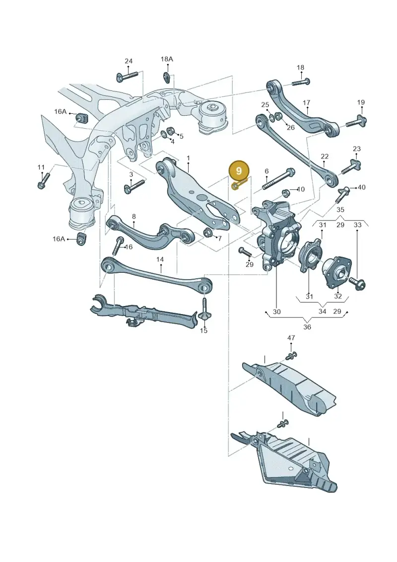 N91237101 — Audi A8L (2017-2022) diagram 838505200, position 9