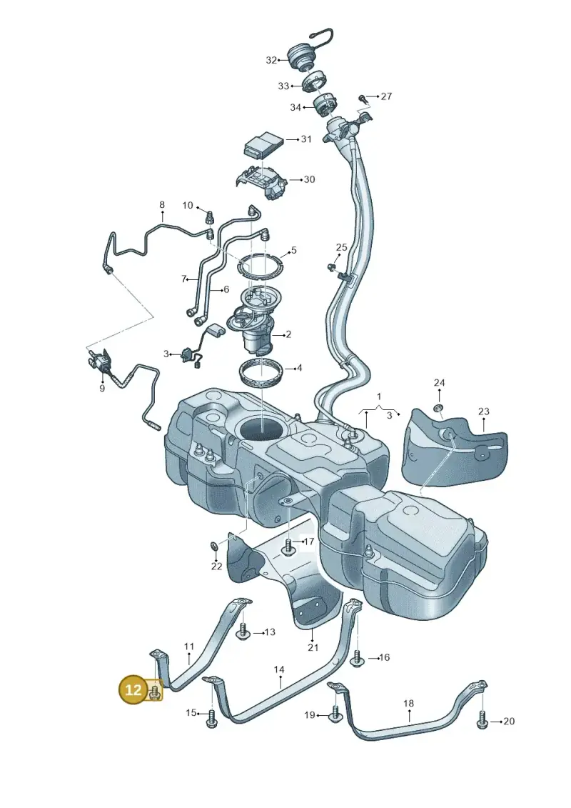 N91237201 — Audi Q8 Quattro 3,0 (2018-) diagram 429201050, position 12