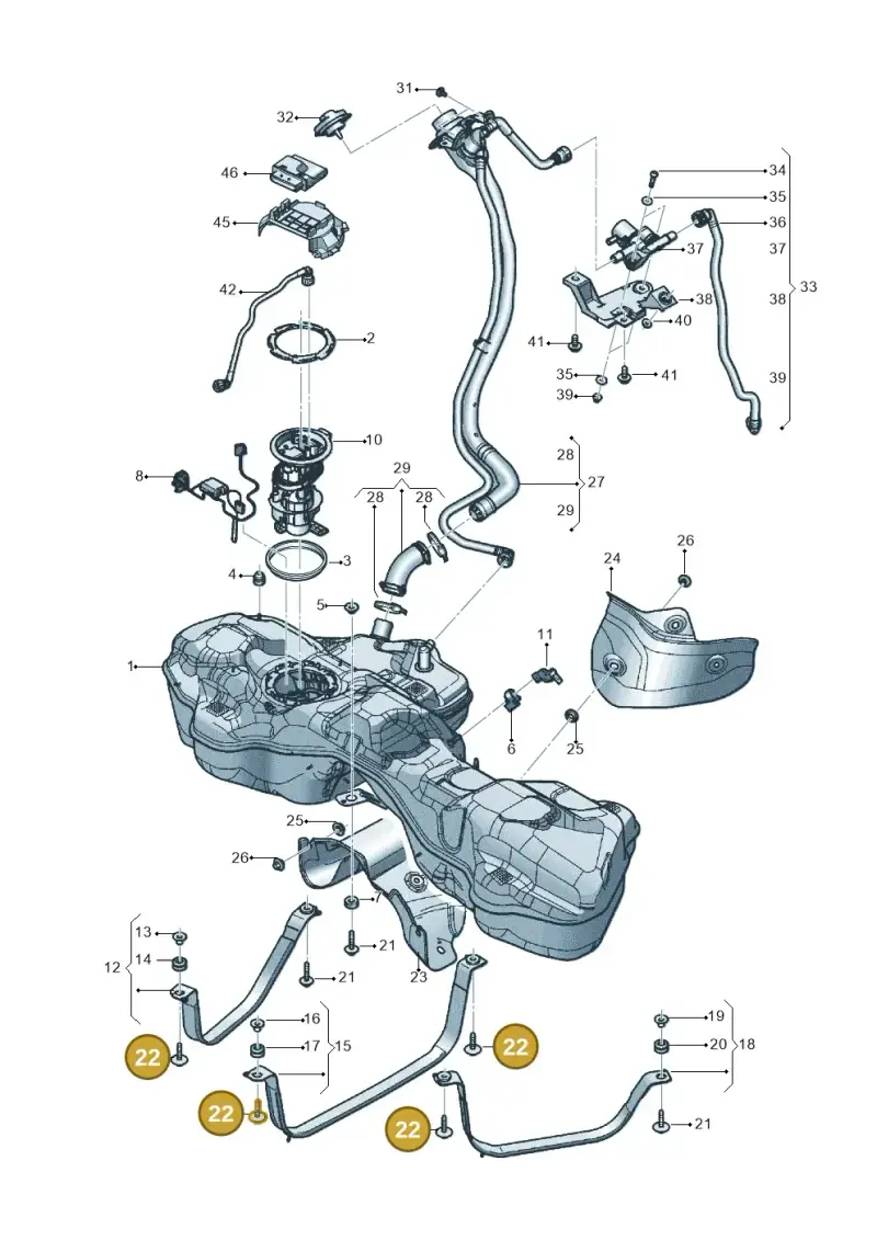 N91237201 — Audi Q8 Quattro 3,0 (2018-) diagram 429201200, position 22